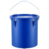 Fryer Grease Bucket, 22.7L Oil Disposal Caddy Carbon Steel Fryer Oil Bucket with Rust-Proof Coating, Oil Transport Container with Lid, Lock Clips, Filter Bag for Hot Cooking Oil Filtering, Blue