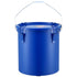 Fryer Grease Bucket, 22.7L Oil Disposal Caddy Carbon Steel Fryer Oil Bucket with Rust-Proof Coating, Oil Transport Container with Lid, Lock Clips, Filter Bag for Hot Cooking Oil Filtering, Blue