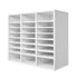 Literature Organizer, 24 Compartments Office Mailbox with Adjustable Shelves, Wooden Mailbox Sorter Medium Density Fiberboard Office Home Classroom Storage for Files, Documents, Papers, White