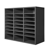 Literature Organizer, 24 Compartments Office Mailbox with Adjustable Shelves, Wooden Mailbox Sorter Medium Density Fiberboard Office Home Classroom Storage for Files, Documents, Papers, Grey