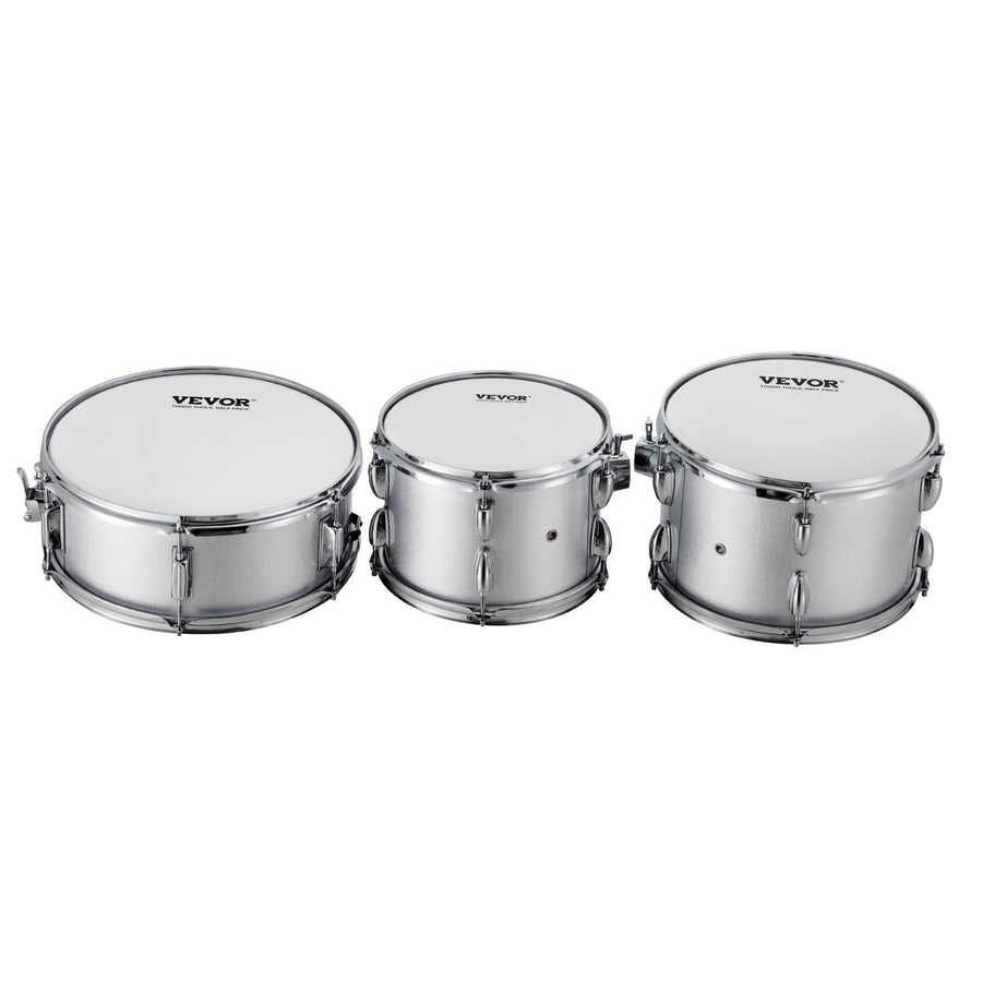 VEVOR Adult Drum Set, 5-Piece, 558.8 mm Complete Full Size Drum Kit with Bass Toms Snare Floor Drum Adjustable Throne Stands Cymbal Hi-Hat Pedal and Drumsticks, Beginner Drum Kit for Adults, Silver