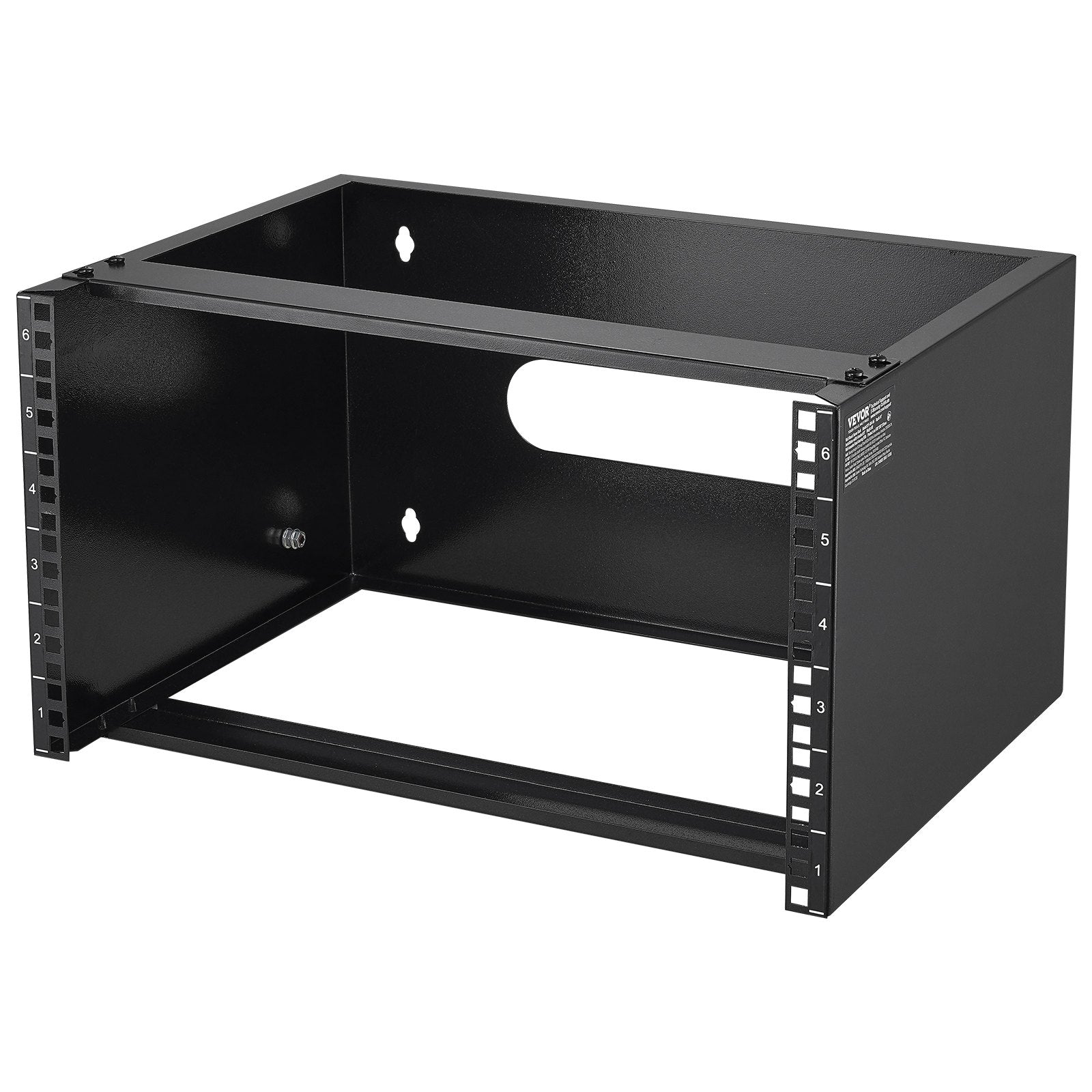 6U Wall Mount Network Rack, 14 in/355.6 mm Depth, 50 lbs/22.68 kg Max Weight Capacity Wall Mount Server Rack with Cage Nuts, 19"/482.6 mm for Shallow Server IT Equipment and Network Switches