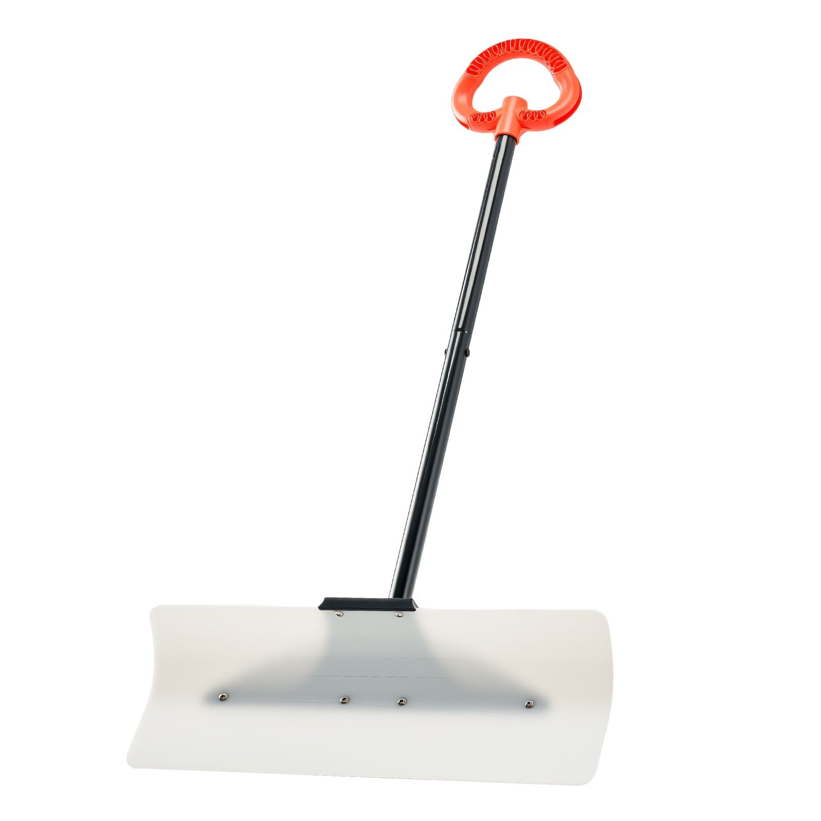 Snow Pusher Shovel, 61 cm Wide Outdoor Snowplow Shovel with Ergonomic Grip, HDPE Plastic Blade, Winter Shovels with Segmented Handle, Portable Snow Removal Tool for Driveway Garden Camping