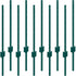 3 Feet Fence Post, 10 Pack U-Channel Heavy Duty Metal Fence Posts, Sturdy Steel Fence Stakes for Garden Yard, Lawn, Farms and Outdoor Wire Fencing, Green