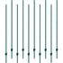 6 Feet Fence Post, 10 Pack U-Channel Heavy Duty Metal Fence Posts, Sturdy Steel Fence Stakes for Garden Yard, Lawn, Farms and Outdoor Wire Fencing, Green