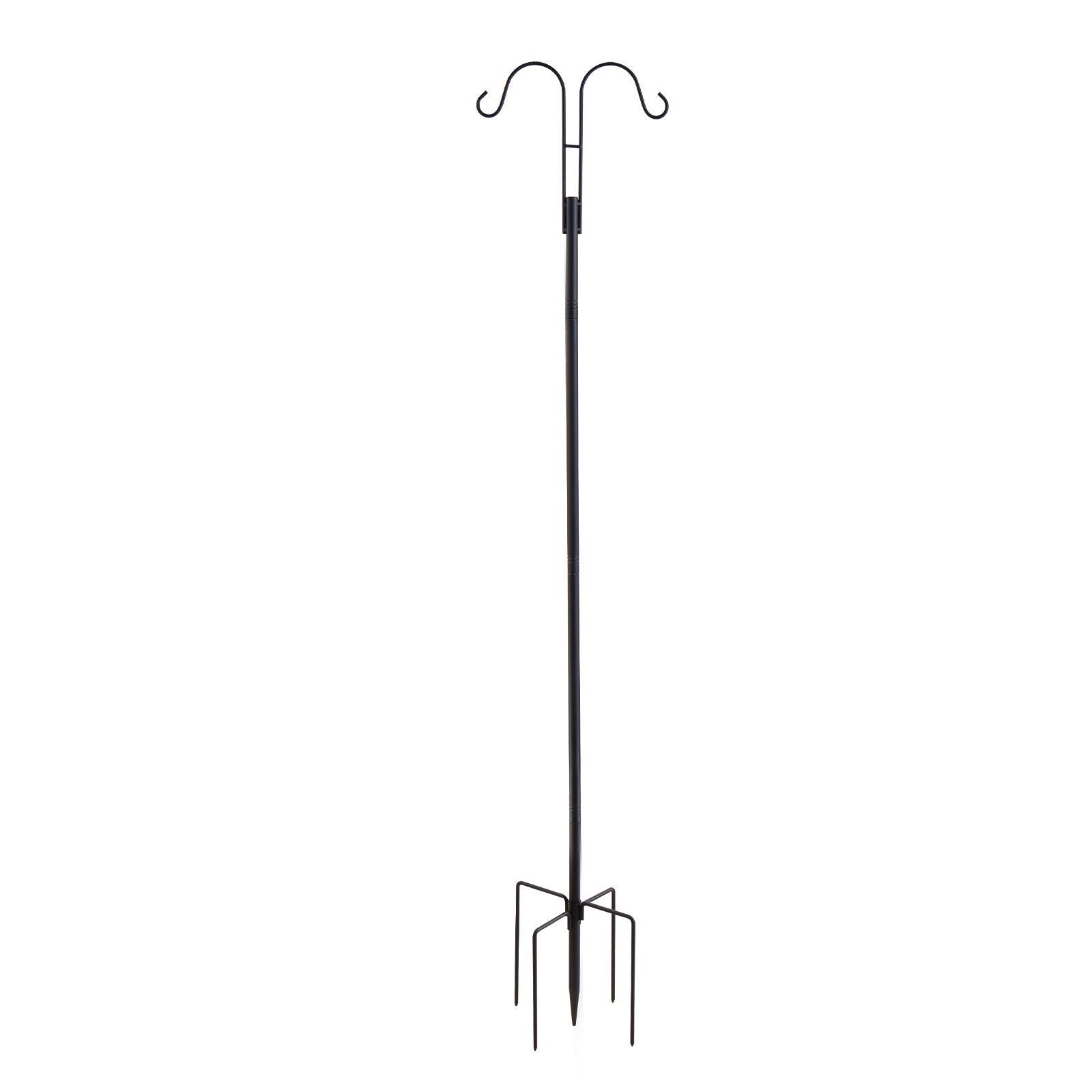 Double Shepherds Hooks for Outdoor, 8 Pack 1560 mm Heavy Duty Bird Feeder Pole, 19 mm Thick Garden Hooks for Hanging Hummingbird Feeder, Plant Baskets, Solar Light Lanterns,Wind Chimes