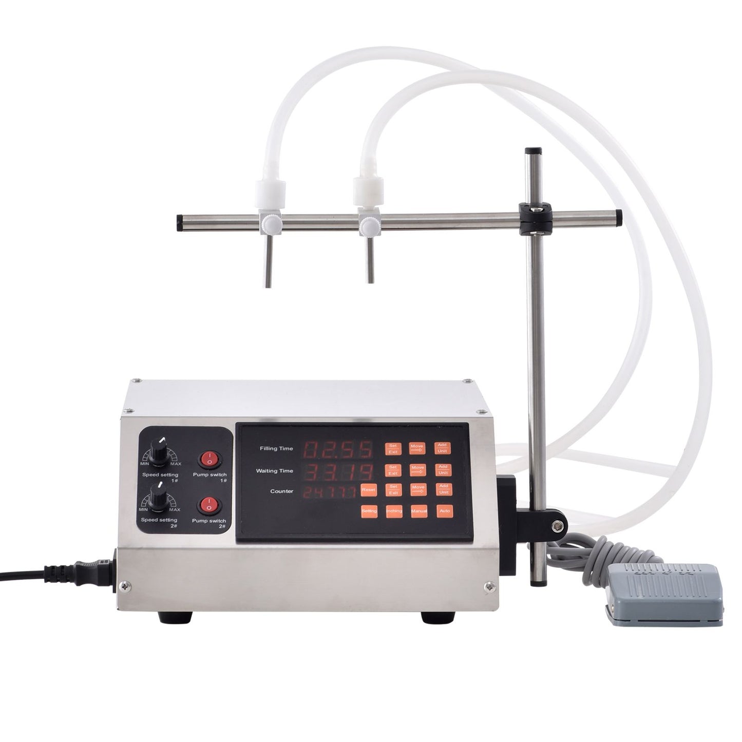 Liquid Filling Machine, 10-4000ml Filling Capacity, Automatic Bottle Filler Machine Bottling Machine Digital Control for Milk, Water, Wine, Beverage, Soy Sauce, Vinegar, Alcohol (Double Nozzle)