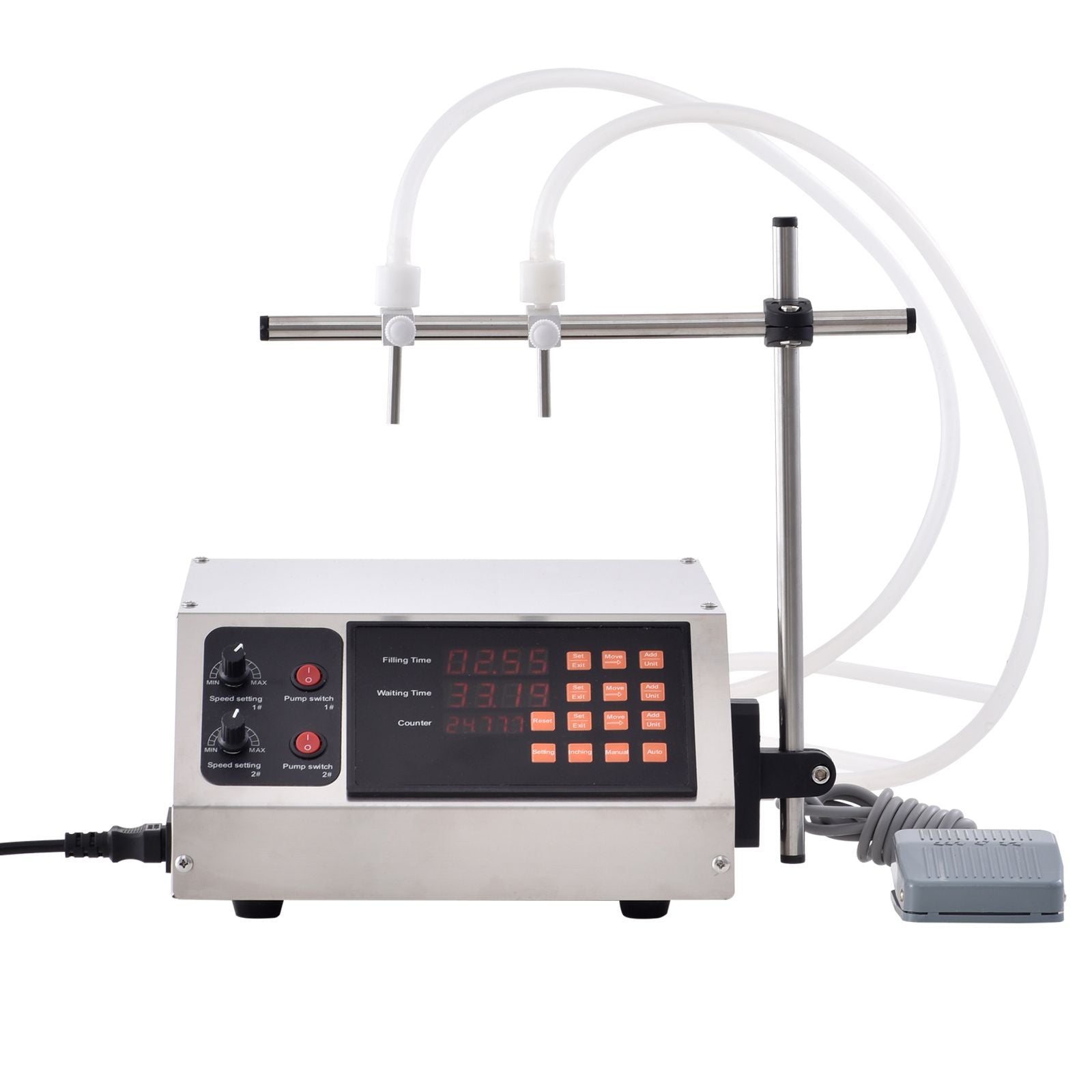 Liquid Filling Machine, 10-4000ml Filling Capacity, Automatic Bottle Filler Machine Bottling Machine Digital Control for Milk, Water, Wine, Beverage, Soy Sauce, Vinegar, Alcohol (Double Nozzle)