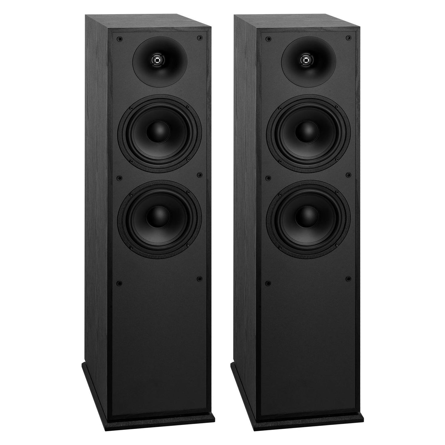 Floorstanding Speakers, 2-Way, Floor-Standing Tower Speakers with 25.4 mm Tweeter, Dual 165.1 mm Woofers, 400W Peak, 65Hz–20kHz Frequency Response, Durable MDF Enclosure, for Home Audio, Pair