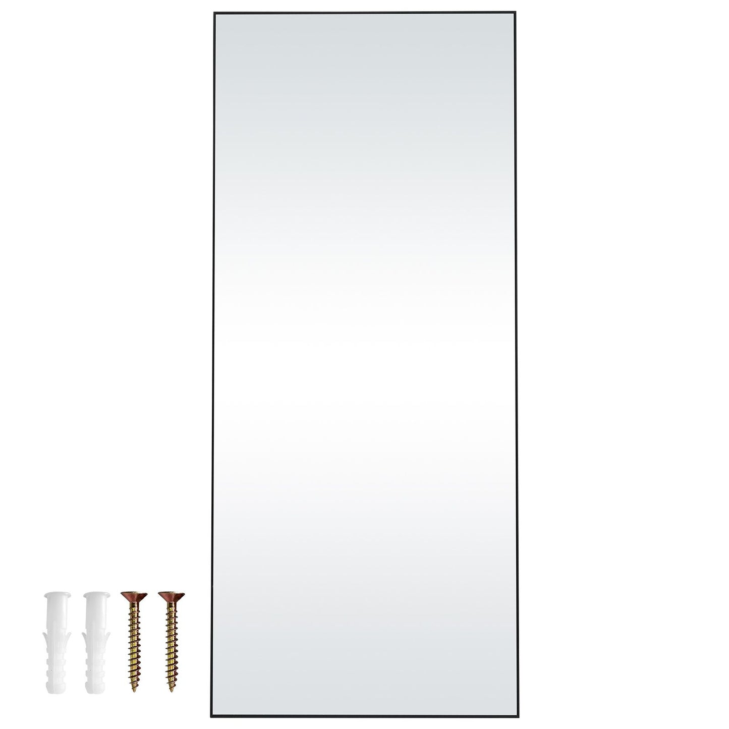 Full Length Mirror, 1800x785 mm, Extra Large Standing Hanging or Leaning Rectangle Floor Mirror with Tempered Glass Aluminum Alloy Frame, Full Body Dressing Mirror for Living Room Bedroom, Black