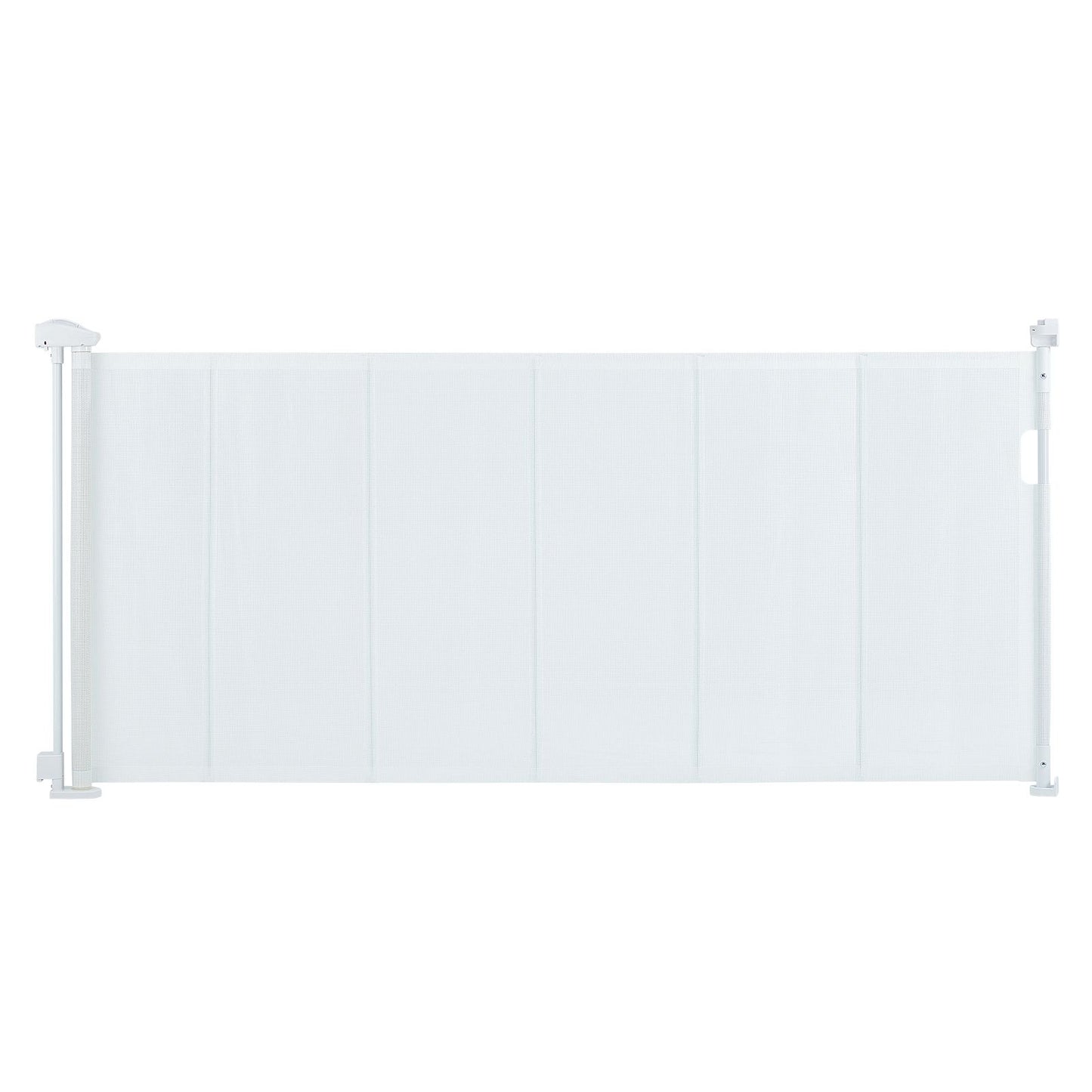Retractable Baby Gate, 34.2" Tall Mesh Baby Gate, Extends up to 76.8" Wide Retractable Gate for Kids or Pets, Retractable Dog Gates for Indoor Stairs, Doorways, Hallways, Playrooms, White