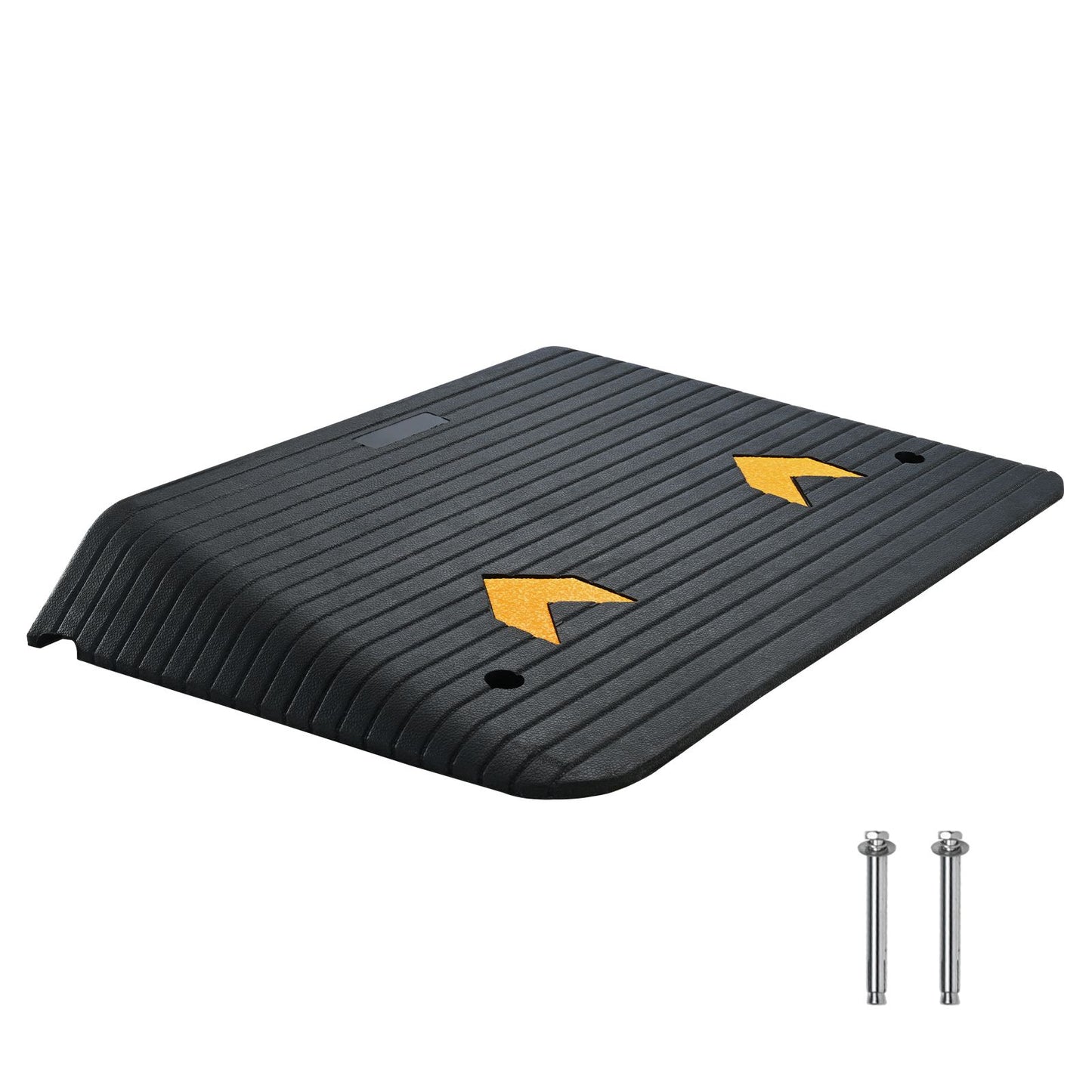 Upgraded Rubber Threshold Ramp, 10.2 cm Rise Door Ramp with 1 Channel, Natural Rubber Car Ramp with Non-Slip Textured Surface, 15 tons Load Capacity Curb Ramp for Wheelchair and Scooter