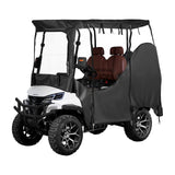 Golf Cart Cover, Visible Full-Enclosure 2&2+2 Passenger Golf Cart, 600D Waterproof Oxford Fabric Club Car Cover Fits Most Carts Club Car, Yamaha, EZGO, Honda, PVC Coating & Windproof Hook Design