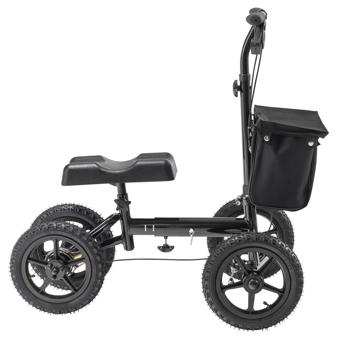 VEVOR Folding Knee Scooter, Aluminum Steerable Knee Walker with Height-Adjustable Handlebar & Knee Pad, 12" All-Terrain Wheels, Dual Brakes, Leg Recovery Scooter for Broken Ankle Foot Injuries, 159KG