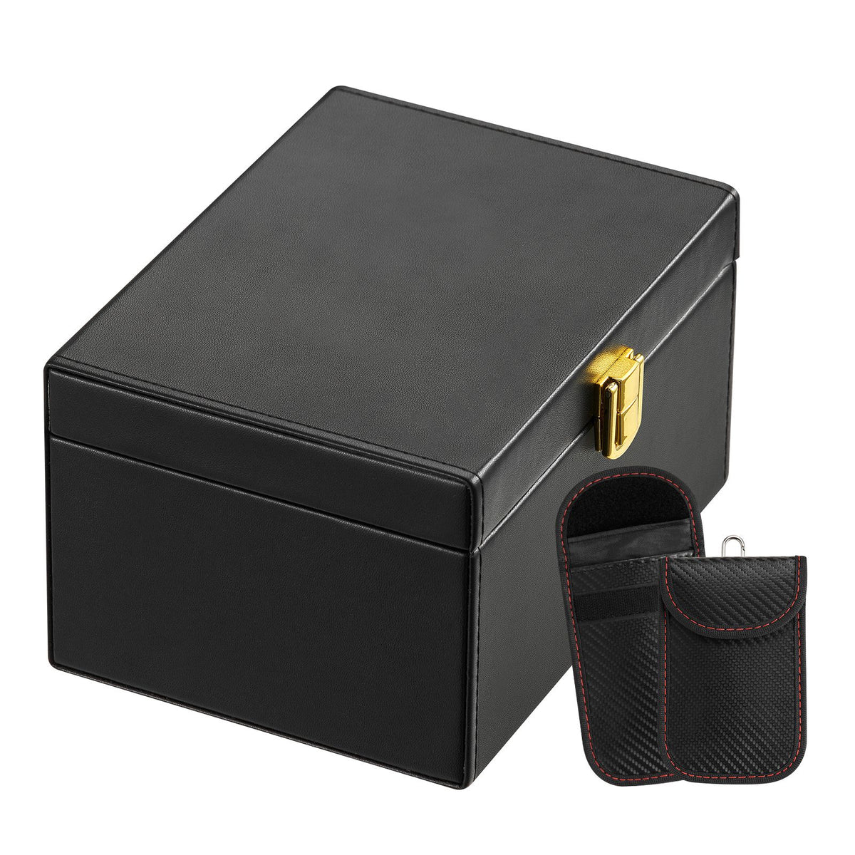 Faraday Box Signal Blocking Holder for 5~8 Car Keys with 2 Key Bags Black