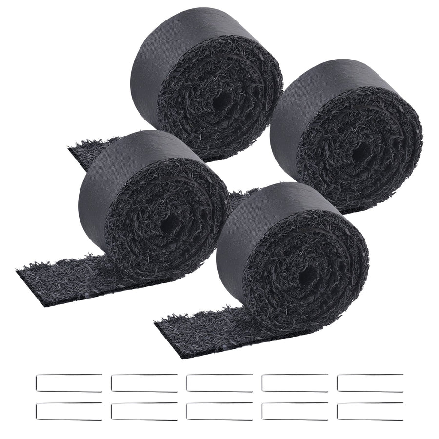 VEVOR 4 Rolls Rubber Mulch Roll for Landscaping 120 x 4.5in Rubber Mulch Mat
