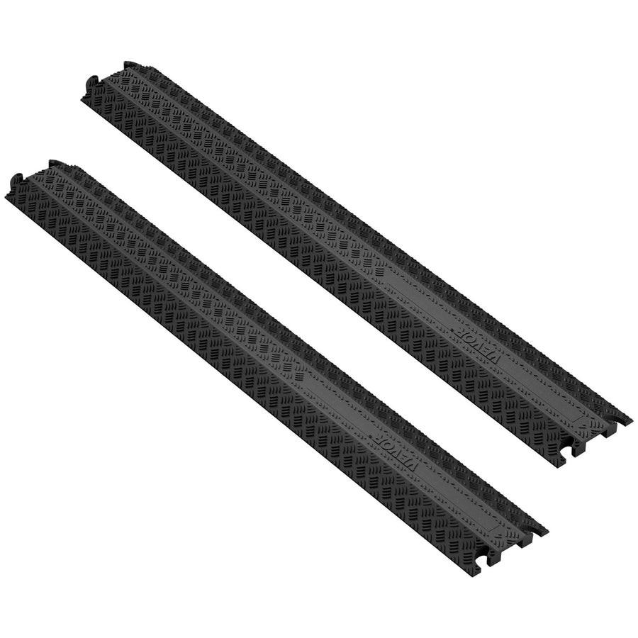VEVOR 2 PCs Drop Over Cable Cover Ramp, 907 kg/axle Load Capacity, Heavy Duty Cable Hose Protector Ramp, Floor Cord Cover for High Walking Traffic Areas Indoor Outdoor Home Office Warehouse School