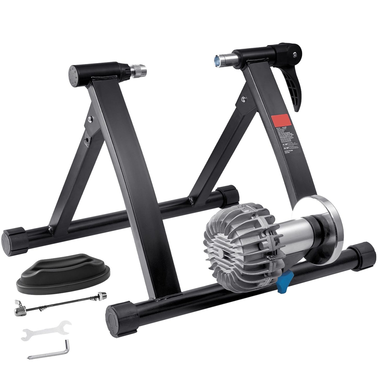 Bike Trainer Stand, Fluid Stationary Bike Stand for 26"-29" Wheels, Noise Reduction Fluid Flywheel, Portable Cycling Stand for Indoor Riding Exercise, with Quick-Release Lever & Front Wheel Rise