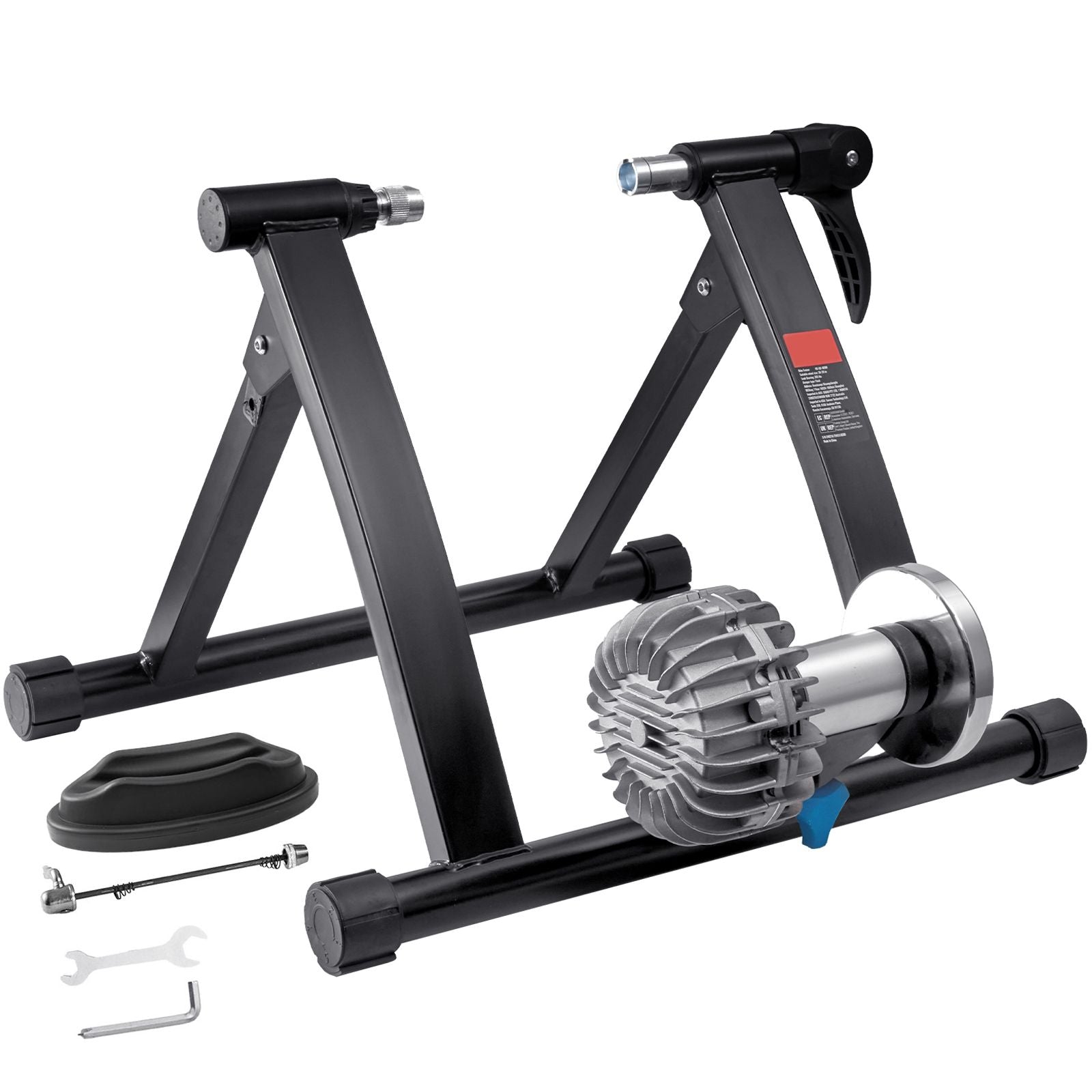 Bike Trainer Stand, Fluid Stationary Bike Stand for 26"-29" Wheels, Noise Reduction Fluid Flywheel, Portable Cycling Stand for Indoor Riding Exercise, with Quick-Release Lever & Front Wheel Rise
