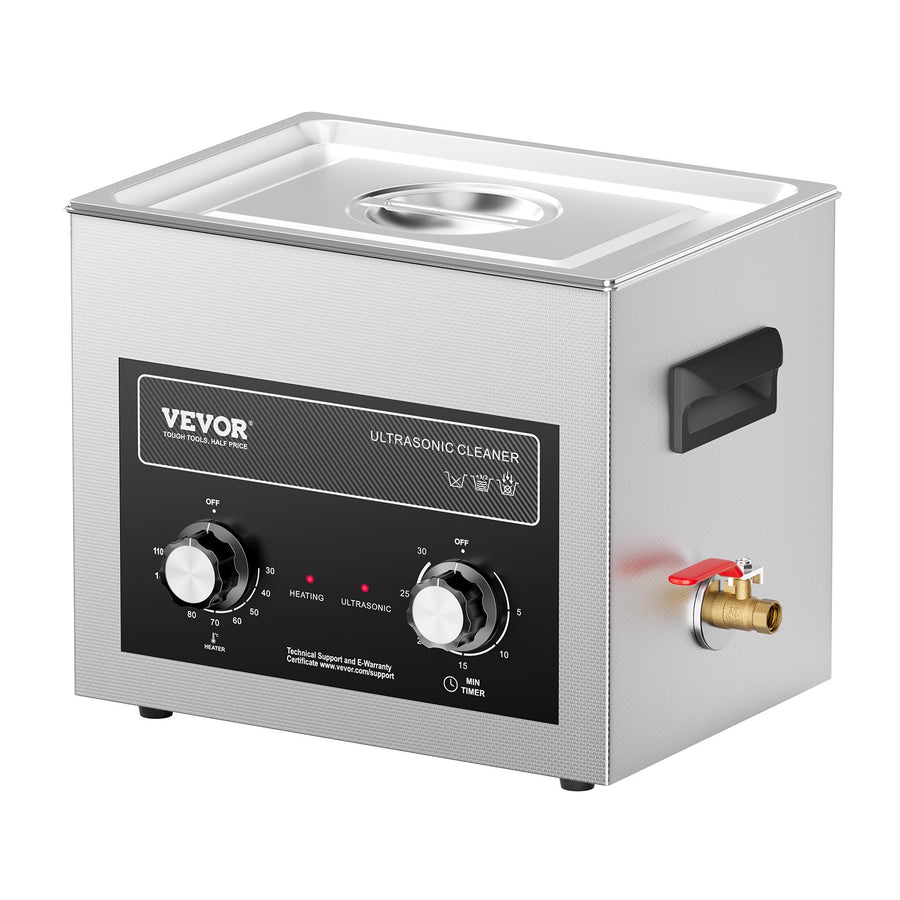 VEVOR 10L Ultrasonic Cleaner with Heater Timer & Basket Digital Sonic Machine