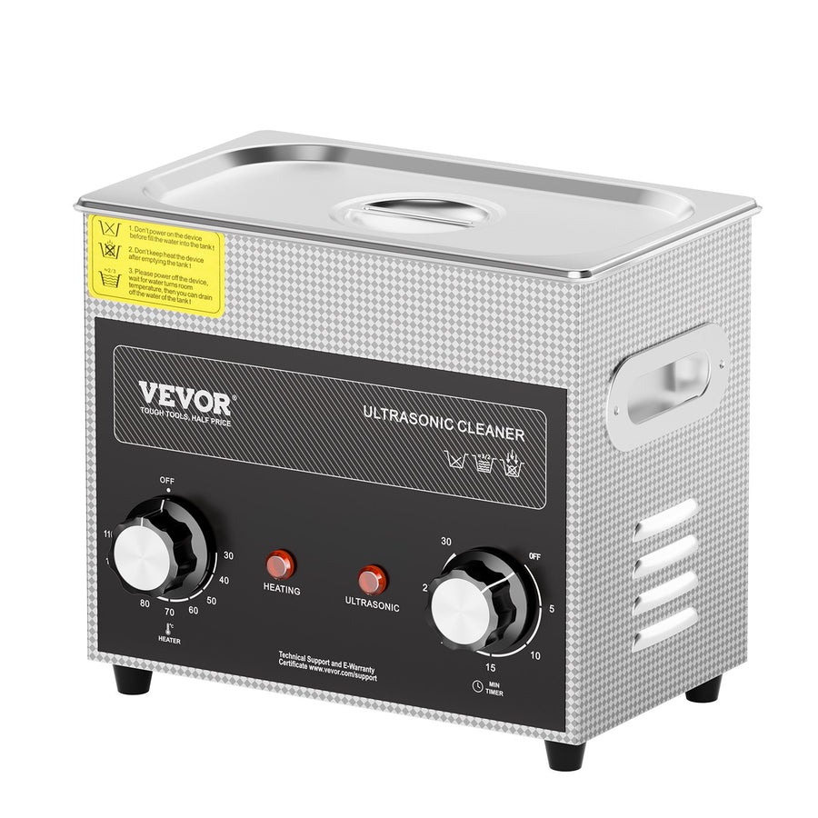VEVOR 3L Ultrasonic Cleaner with Heater Timer & Basket, Professional Digital Sonic Cavitation Machine, 120W Cleaning Machine for Watch Instruments, Glasses, Coin, Metal Parts, Tool