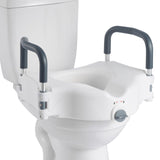 Raised Toilet Seat with Arms, 136.1 kg Load Capacity, 127 mm Lift Height, Widened Commode Elevated Toilet Seat Riser with Padded Handles for Seniors, Elderly, Handicap, Disabled, and Adults Use
