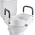 Raised Toilet Seat with Arms, 136.1 kg Load Capacity, 127 mm Lift Height, Widened Commode Elevated Toilet Seat Riser with Padded Handles for Seniors, Elderly, Handicap, Disabled, and Adults Use