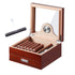 Cigar Humidor, Glass Top Cigar Humidor Box, Handmade Spanish Cedar Wood Cigar Desktop Box, Cigar Storage Case with Humidifier, Hygrometer, Divider and Accessory Drawer, 20-35 Cigars