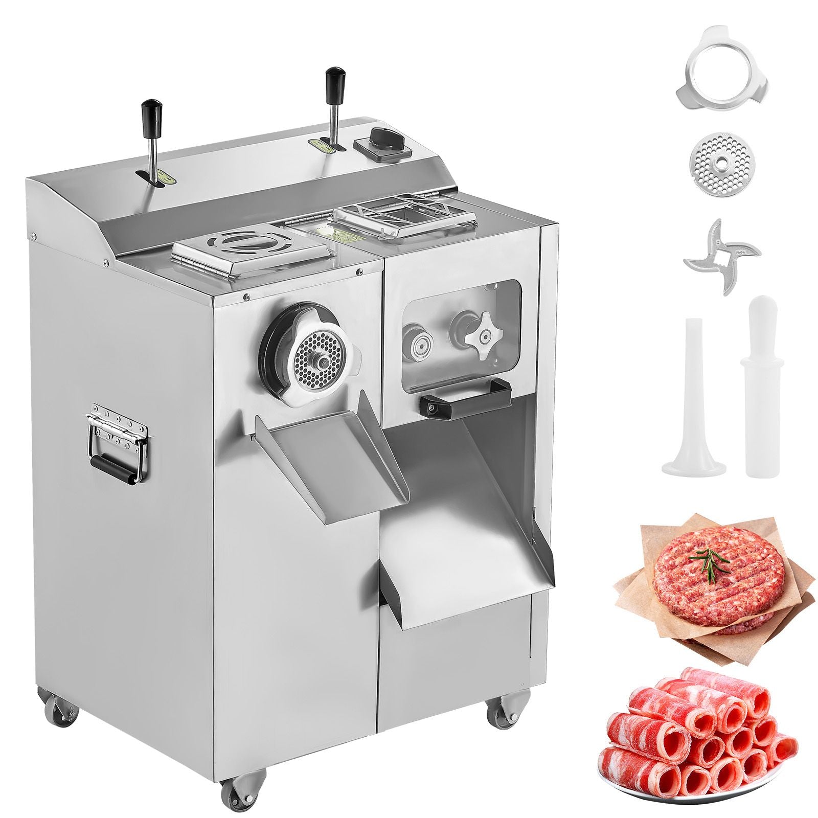 Commercial Electric Meat Grinder Slicer 6.35 kg/Min Sausage Stuffer Maker