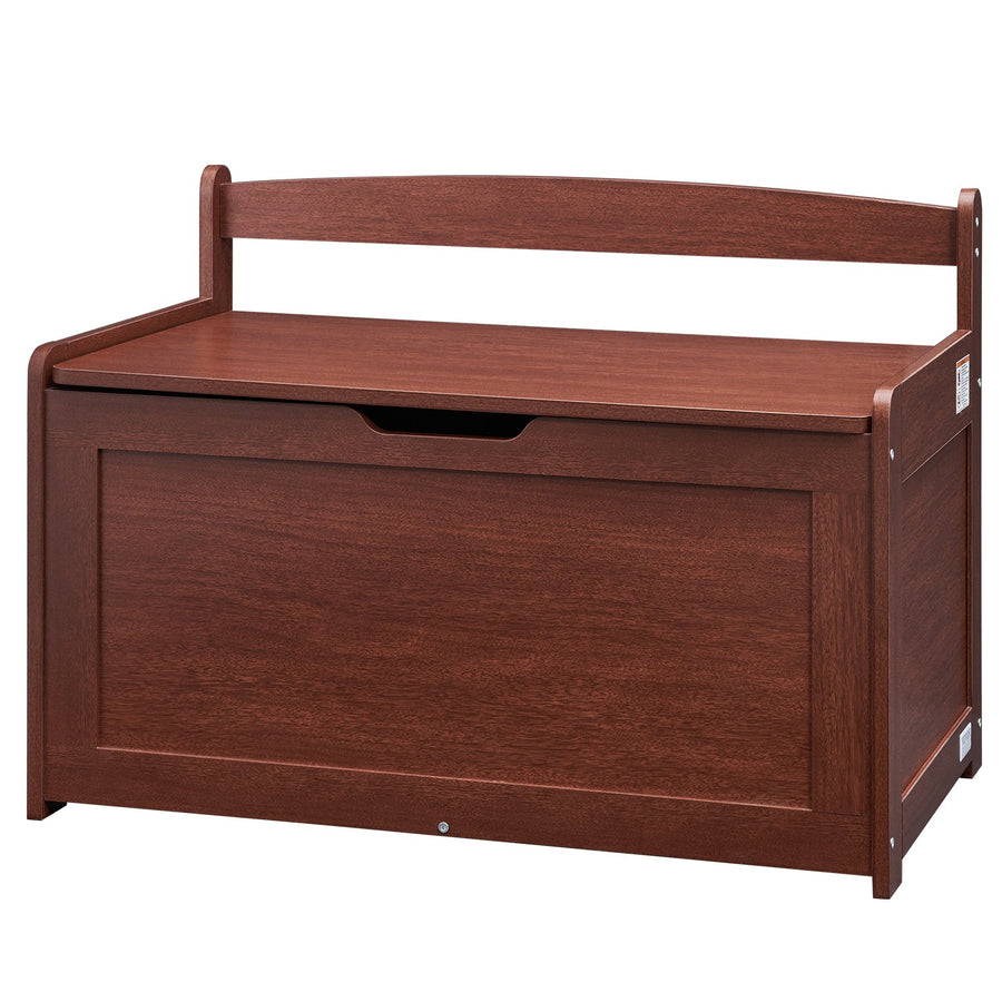 VEVOR Kids Toy Storage Bench Wooden Toy Box Chest 32.68 x 17.91 x 24.02" Cherry