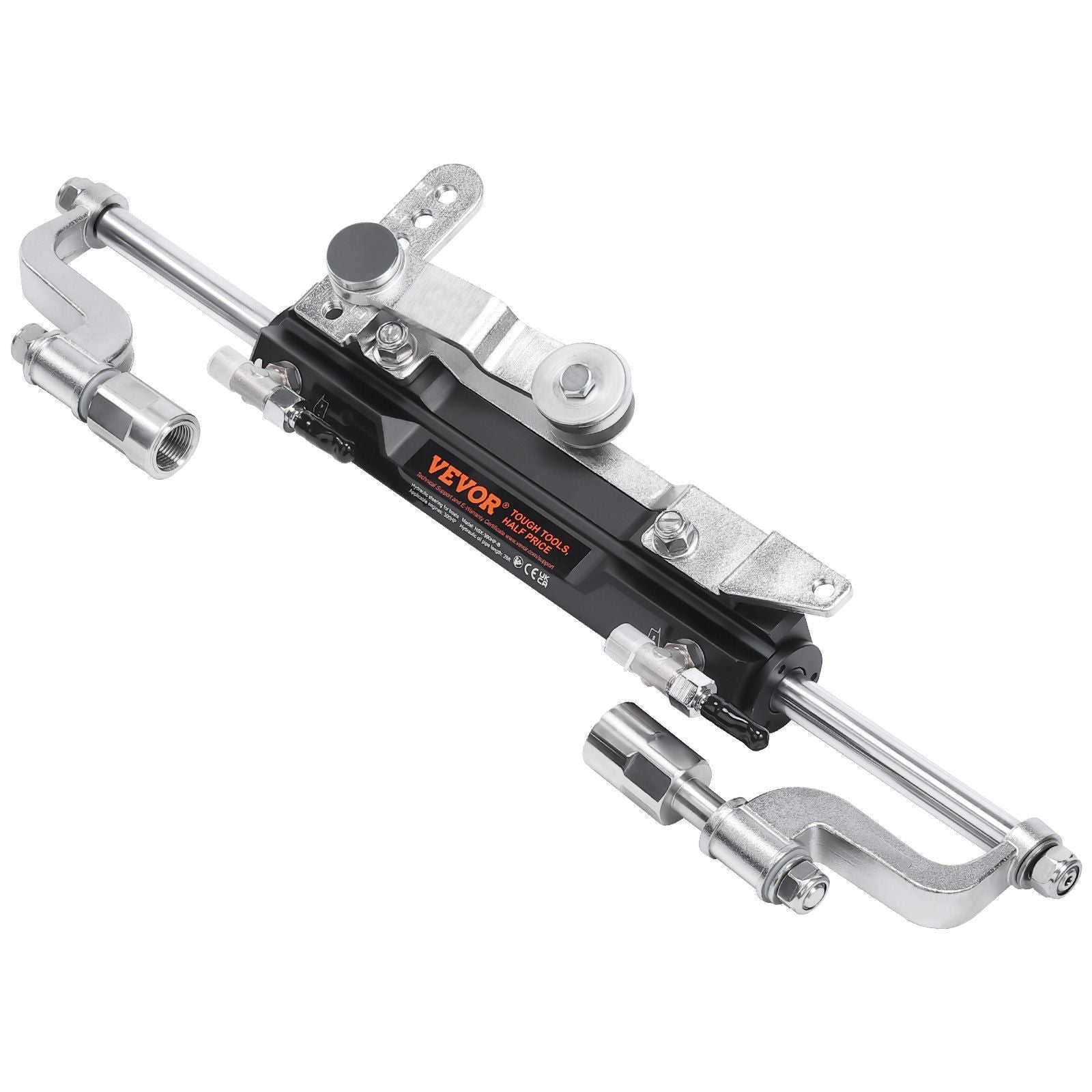 Hydraulic Outboard Steering Kit, 300HP, Marine Boat Hydraulic Steering System, with Helm Pump Two-Way Lock Cylinder and 26 Feet Hydraulic Steering Hose, for Single Station Single-Engine Boats
