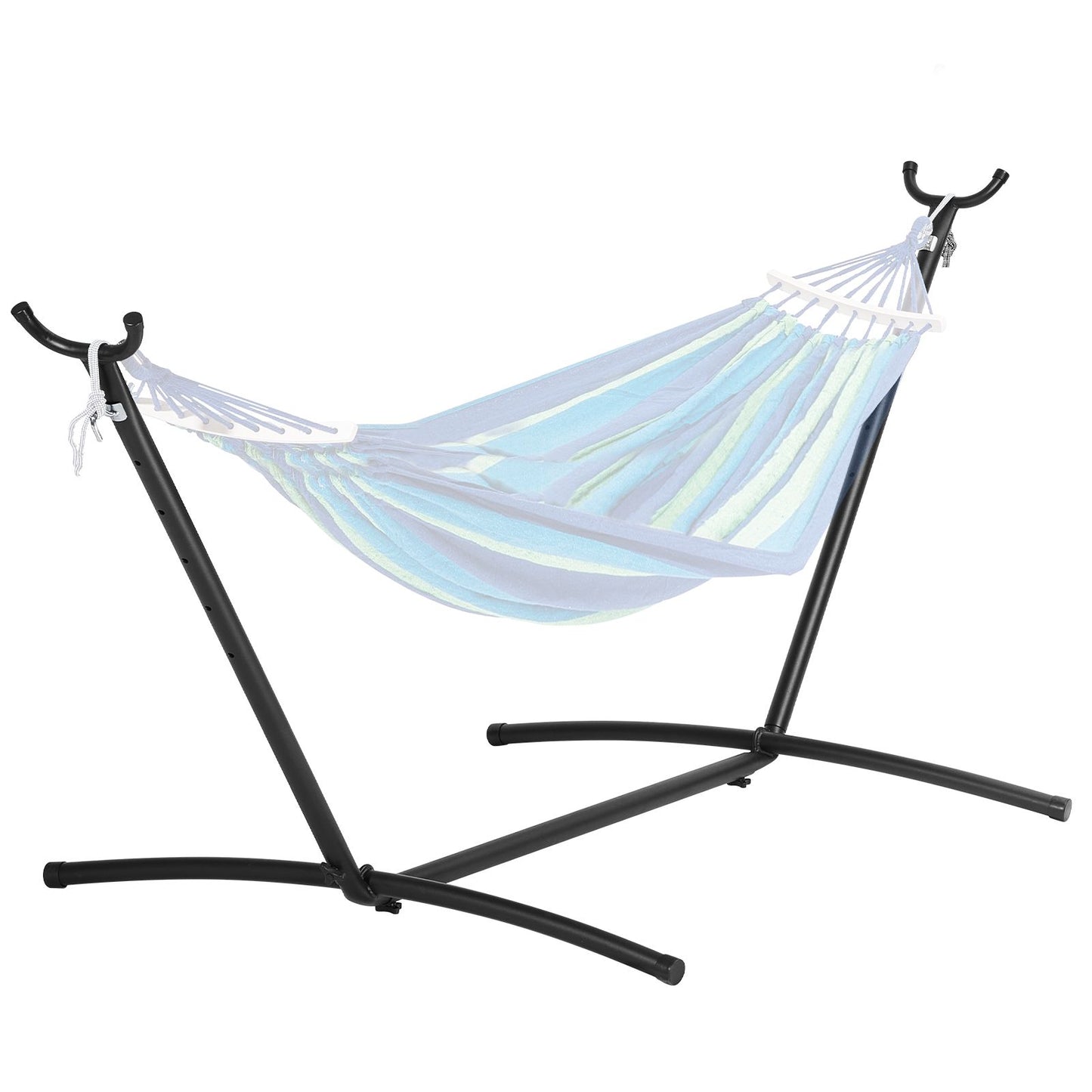 Portable Hammock Stand, 450lbs Capacity Steel Hammock Stand for 2 Person, Heavy Duty Adjustable Hooks Hammock Frame Fits 10-13 ft Hammocks, Space Saving with Carrying Bag for Outdoor or Indoor