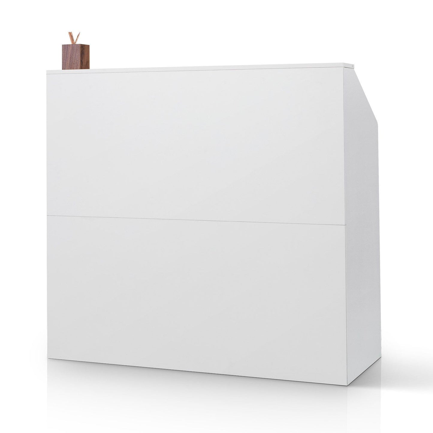 Reception Desk, 1180 x 500 x 1115 mm Rectangular Front Counter Table, Office Reception Desk, Retail Counter and Front Reception Counter, for Checkout, Lobby, Beauty Salon and Office, White