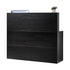 Reception Desk, 1400 x 800 x 1200 mm L-Shaped Front Counter Table, Office Reception Counter with Drawer Keyboard Tray and Storage Cabinet, for Checkout, Lobby, Beauty Salon & Office, Black