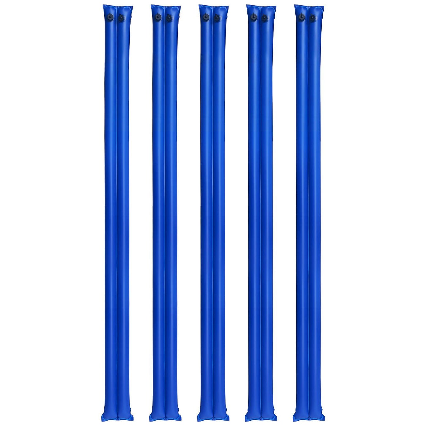 Pool Cover Water Bags, 5 Packs 2560 mm, Double Chamber Pool Cover Water Tubes, 0.4mm Thick PVC Bags Weights with Leakproof Screw Cap, for Inground Swimming-Pool Covers Winter Closing, Blue