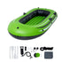 Inflatable Boat, 2-Person Inflatable Fishing Boat, Strong PVC Portable Boat Raft Kayak, Includes 1158 mm Aluminum Oars, High-Output Pump and Fishing Rod Holders, 227 kg Capacity for Adults, Kids