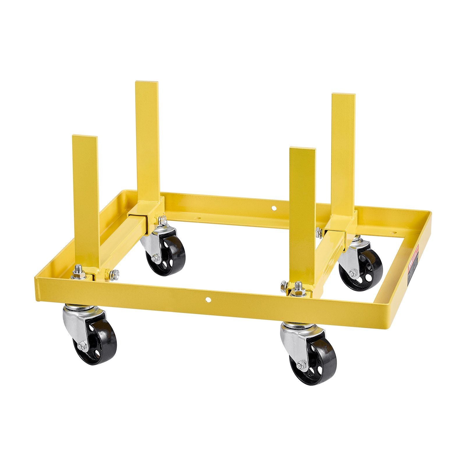 Engine Stand, 340 KG Load Capacity Engine Motor Stand with Adjustable Width & Length, Heavy-Duty Steel Motor Holder with 4 Swivel Casters and 2 Ratchet Straps, Suitable for Most Engines