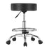 Round Rolling Stool, Leather Rolling Stool with Footrest, 360° Swivel Drafting Stool with Thickened Cushion, Height Adjustable Rolling Work SPA Tattoo Stool, for Office, Home, Salon & Bar Black