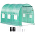 VEVOR Walk-in Tunnel Greenhouse, 3 x 2 x 2 m, Portable Plant Hot House with Galvanised Steel Frame, 1 Top Bar, Diagonal Poles, Zipper Door and 6 Roll-Up Windows, Green