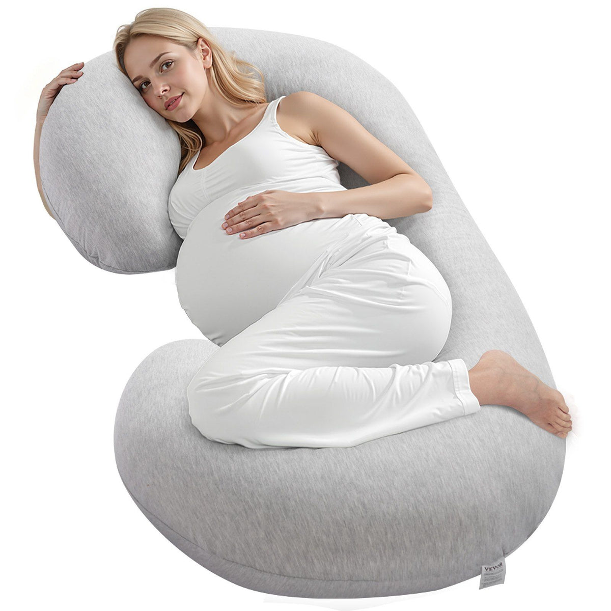 Pregnancy Pillow, C-Shaped Full Body Maternity Pillow, Ultra-Soft and Breathable Pregnant Support Pillows with Removable & Washable Cover, Perfect for Back, Belly, Hip, Legs Relief