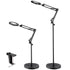 Magnifying Floor Lamp, 5X Standing Magnifying Glass with Light, Height Adjustable Floor Magnifier with Light, Flexible Arm, 3-in-1 LED 5 Color Modes Stepless Dimmable, for Reading Craft