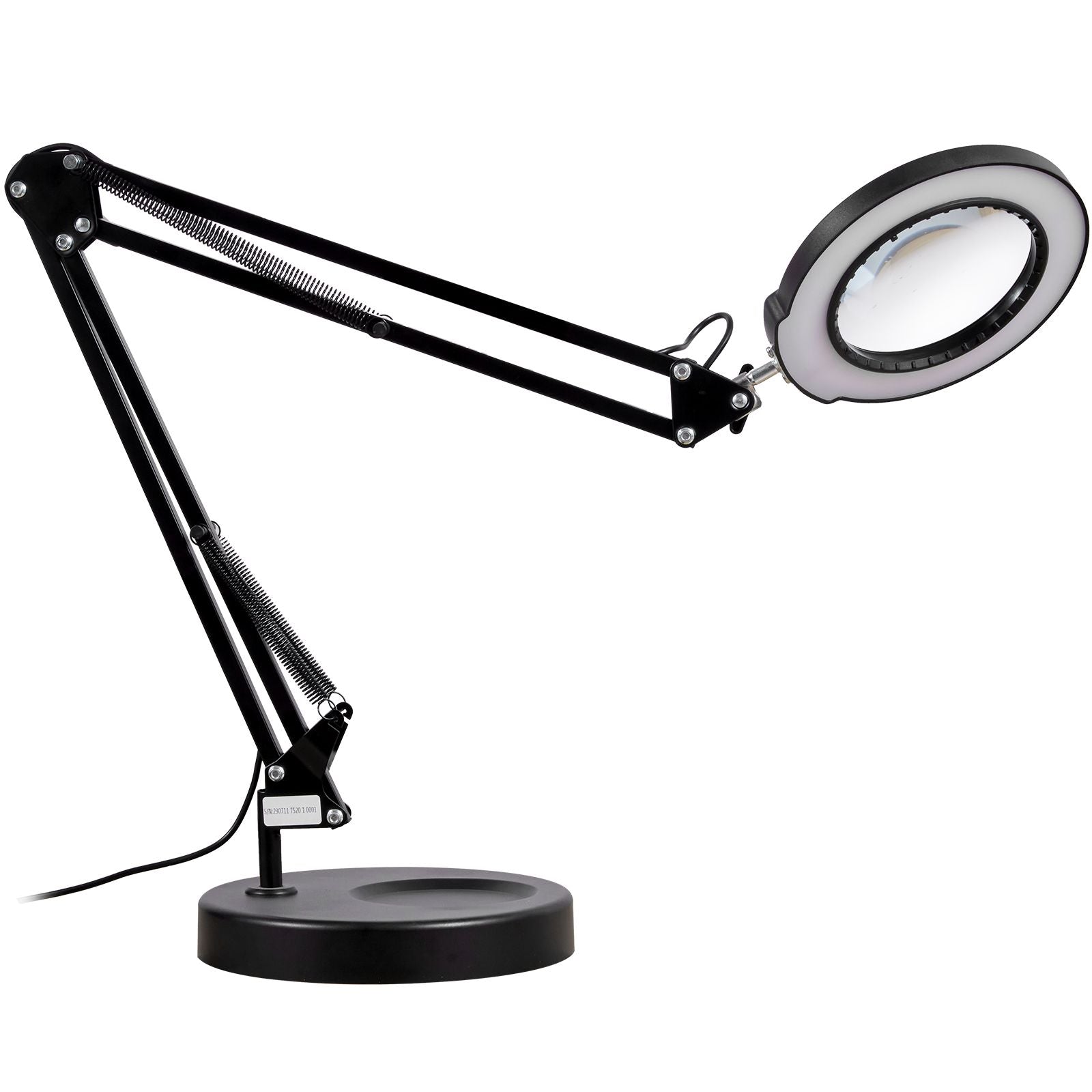 Magnifying Glass with Light and Stand, 5X Magnifying Lamp, 4.3" Glass Lens, Base and Clamp 2-in-1 Desk Magnifier with Light, 64 LED Lights 5 Color Modes, for Close Work Reading Repair Crafts