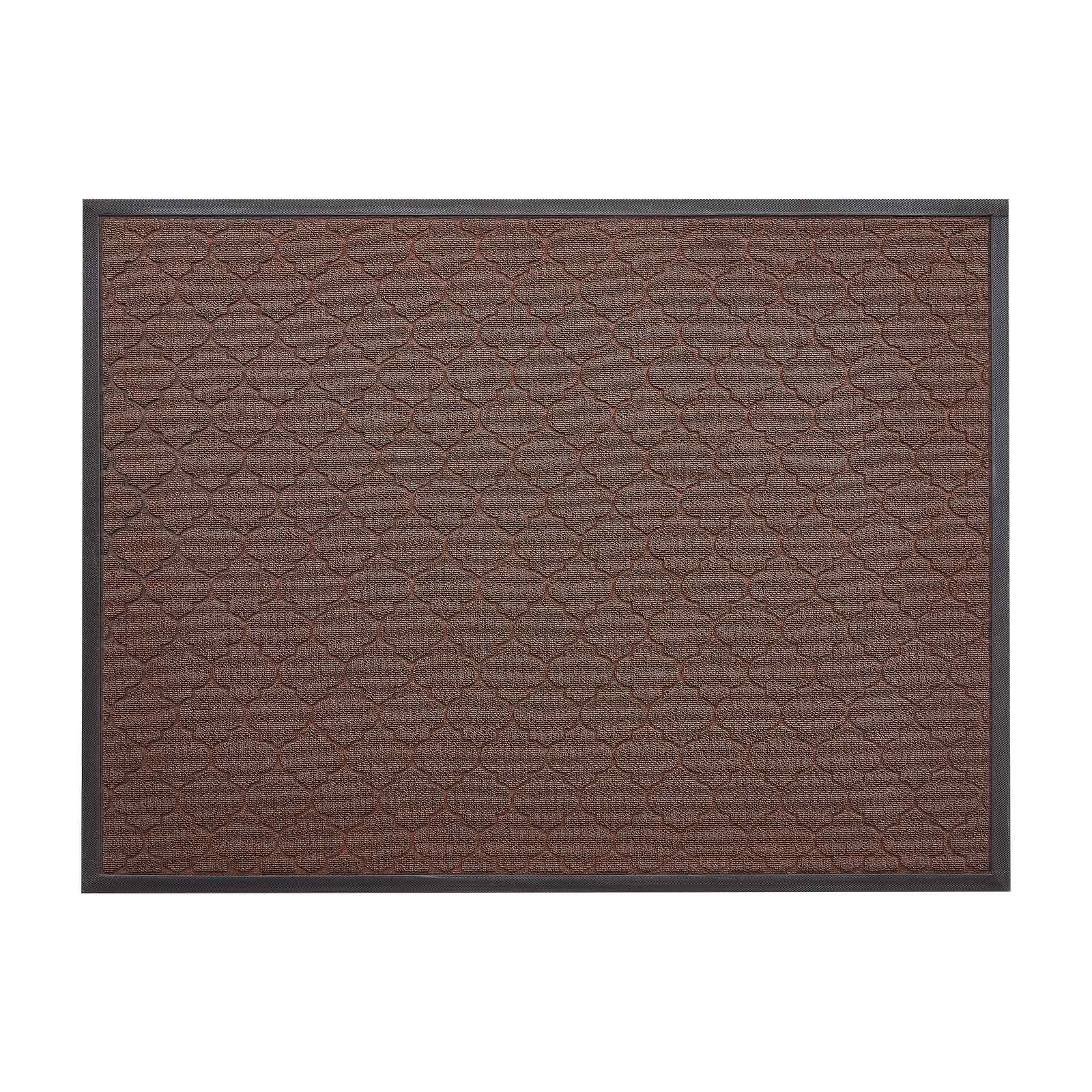Front Door Mat, 1194 x 889 mm Commercial Floor Mat for Indoor and Outdoor, Modern Stylish Carpet with TPE Backing, Heavy Duty Washable Entry Industrial Rug for Hallway, Balcony, Garage, Brown
