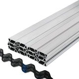 Spring Wire and Lock Channel,2 m Spring Lock & U-Channel Bundle for Greenhouse, 20 Packs PE Coated Spring Wire & Aluminum Alloy Channel, Plastic Poly Film or Shade Cloth Attachment with Screw
