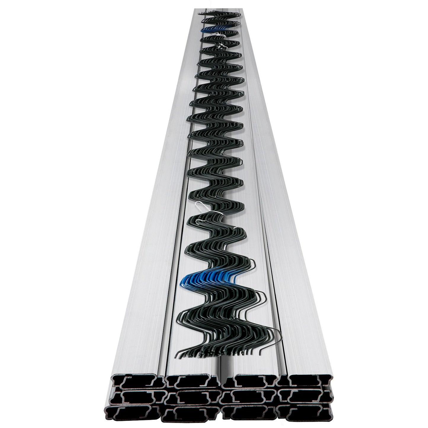 Spring Wire and Lock Channel, 2m Spring Lock & U-Channel Bundle for Greenhouse, 50 Packs PE Coated Spring Wire & Aluminum Alloy Channel, Plastic Poly Film or Shade Cloth Attachment with Scre