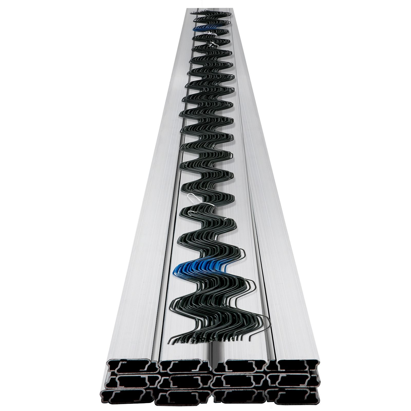 Spring Wire and Lock Channel, 2m Spring Lock & U-Channel Bundle for Greenhouse, 50 Packs PE Coated Spring Wire & Aluminum Alloy Channel, Plastic Poly Film or Shade Cloth Attachment with Scre