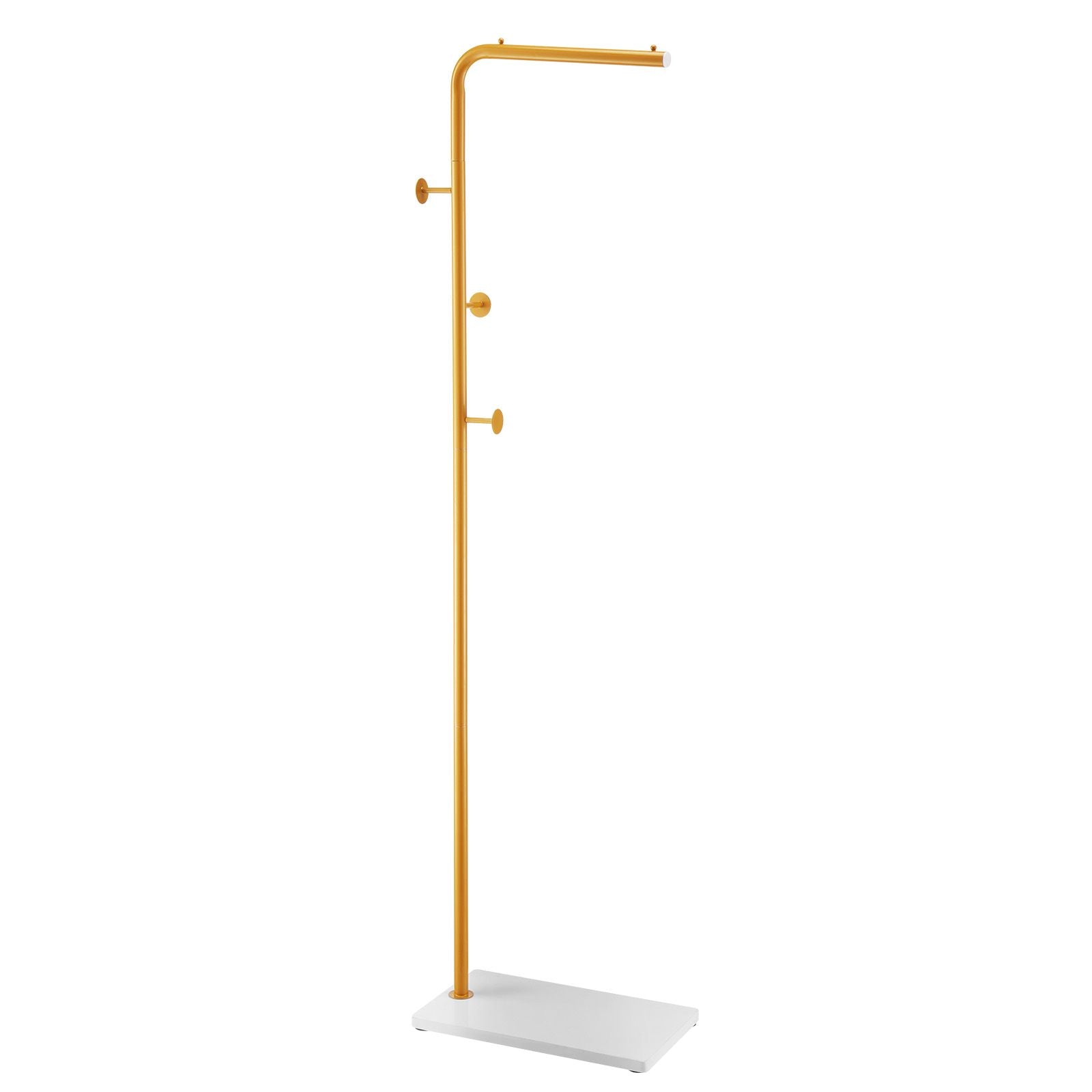 Coat Rack, Freestanding Coats Rack Stand with Quartz Stone Base & 3 Round Hooks, Free Standing Hall Coat Tree for Entryway, Bedroom, Living Room, Stylish Clothes Hanger Stand for Coats, Hat, Bag
