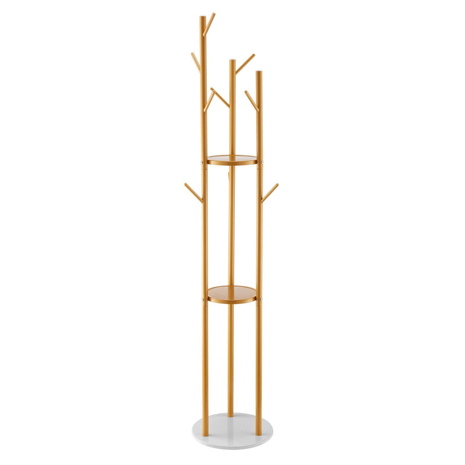 Coat Rack, Freestanding Coat Rack Stand with Quartz Stone Base & 9 Hooks, Free Standing Hall Coat Tree for Entryway, Bedroom, Office, Living Room, Modern Clothes Hanger for Coat, Hat, Scarf, Bag
