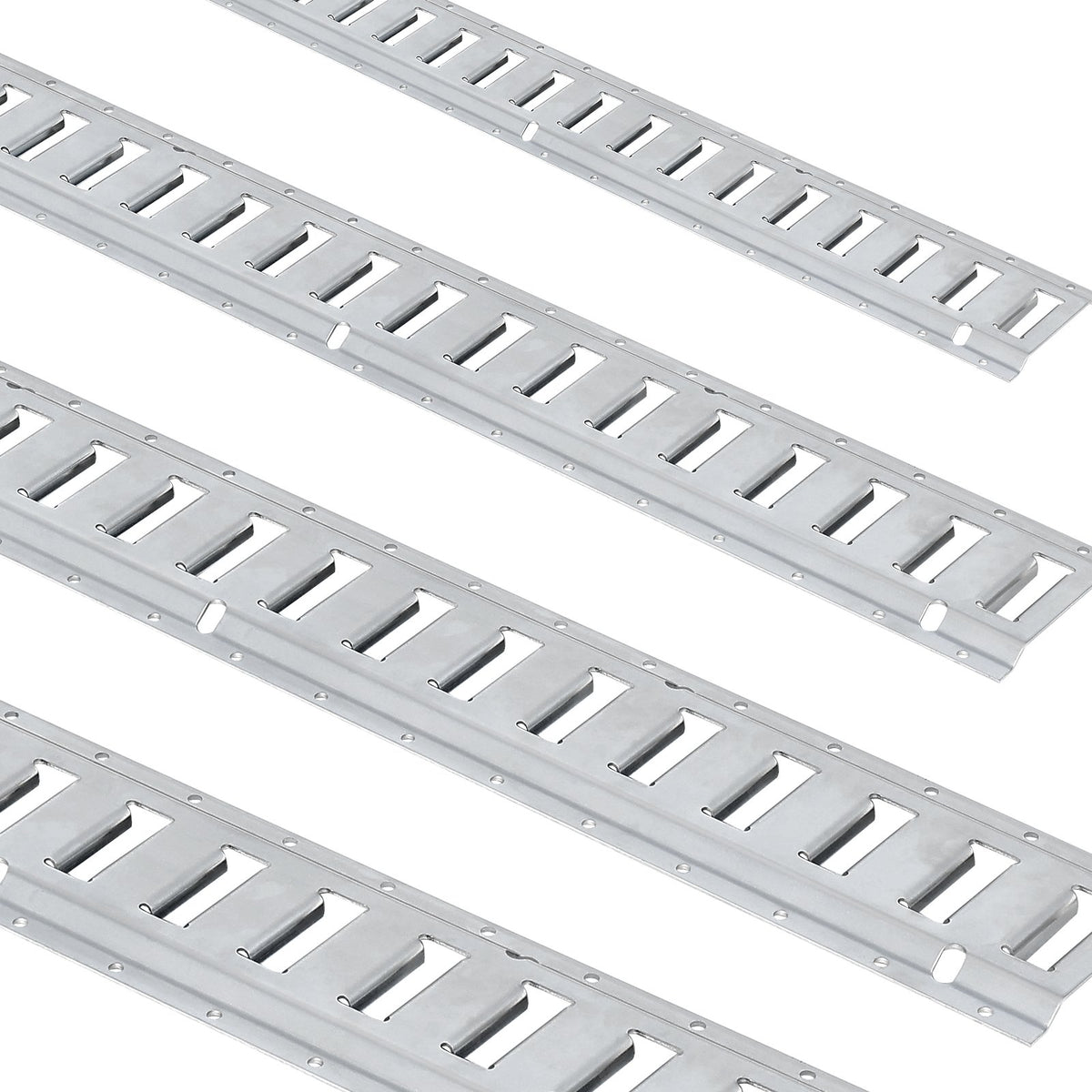 E Track Tie-Down Rail Kit, 24PCS 1524 mm E-Tracks Set Includes 8 Steel Rails & 8 O-Rings & 8 Tie-Offs with D-Ring, Versatile Trailer Securing Accessories for Cargo Motorcycles Bikes, 816 kg Load