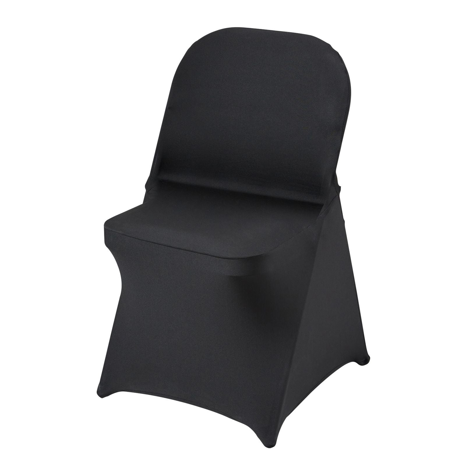 Stretch Spandex Folding Chair Covers, Universal Fitted Chair Cover, Removable Washable Protective Slipcovers, for Wedding, Holiday, Banquet, Party, Celebration, Dining (50PCS Black)